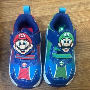 Kids Blue Mario & Luigi Light-Up Sneakers